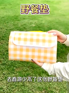 Foldable Waterproof Picnic Mat Lightweight Portable with Carry Handle Moisture-Proof forBeach Lawn&Tent Floor Camping Blanket