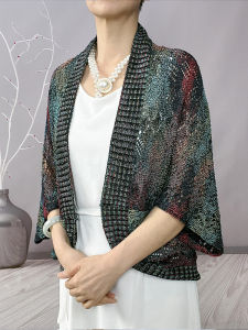 Ice Silk Colorful Shawl Womens Outer Matching Skirt New Arrival Spring and Autumn Sun Protection Knitting Air Conditioning Waistcoat Ice Silk Cardigan Outwear