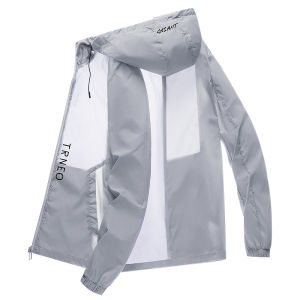 Ice Silk Quick Dry Ultra Thin Mens Outdoor Fishing Sun Protection Jacket Hooded Long Sleeve Standard Fit Youth Fashion