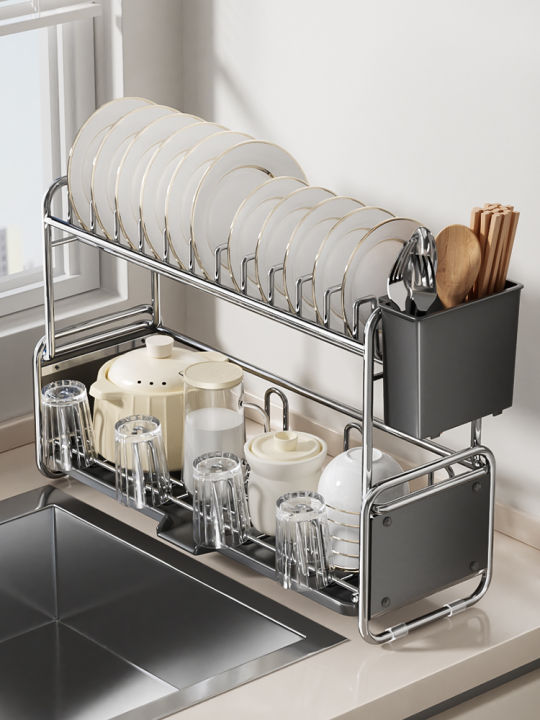 Japanese Style Kitchen Sink Disinfecting Rack Dish Drainer Basket ...