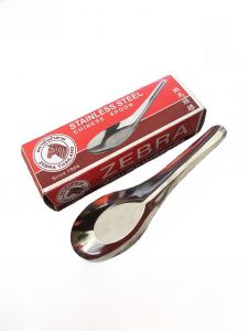 Stainless Steel Thick Childrens Spoon for Eating And Drinking Soup Durable Bamboo Small Spoon for Elderly People Handmade