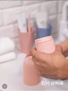 Toothbrush Holder Bathroom Non-Slip Strip Storage Case Mouthwash cup