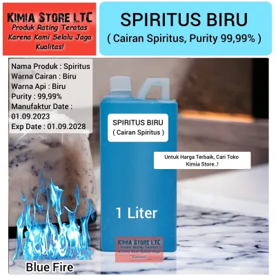 SPIRITUS 1LITER ( SPIRITUS BIRU ) / CAIRAN SPIRTUS KOMPOR PRASMANAN CAMPING KEMASAN 1LITER