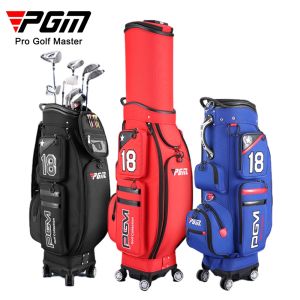 PGM Muitifunctional Telescopic Waterproof 4 Wheel Blue Red Black Golf Travel Bag with Water Bottle and Rain Cover QB097