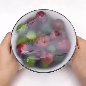 ฟิล์มห่ออาหาร ถุงคลุมอาหาร แรปถนอมอาหาร พลาสติกแบบใช้แล้วทิ้ง ถุง PE ห่ออาหาร  ถุงครอบอเนกประสงค์ เก็บอาหารคุณภาพสูง 100PCS