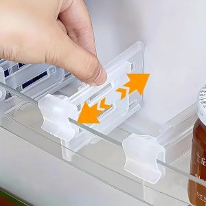 6/12 Adjustable Refrigerator Space Divider - Expandable Drink and Sauce Organizer - Maximize Fridge Storage Neatly Arrangeds