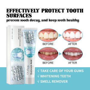Hyaluronic Acid Whitening Toothpaste Brightens Teeth Instantly Removes Stains Enamel Safe Formula Freshens Breath For Sensitive Teeth