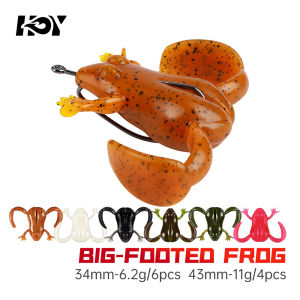 KINGDOM | Kingdom 4pcs Big Footed Frog 34mm 6.2g 43mm 11g Floating Trout Bass Lure Silicone Swimbait For Pike Artifical Rubber Bait