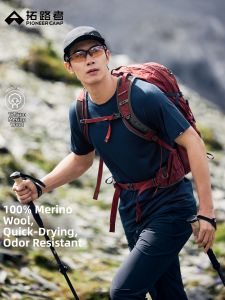 Pioneer camp | Antibacterial Fast Drying 100% Pure Wool Mens Short Sleeve T-shirt