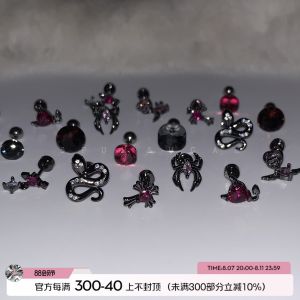 Titanium Steel Spider Snake Cross Ear Studs Womens Fashion Jewelry Ear Cuff Piercing Cute Devilish Style Love Heart Design
