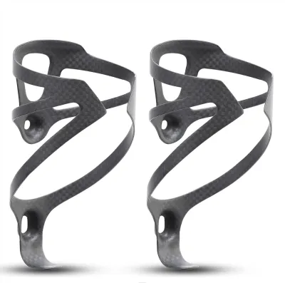 HUALONG 3K Carbon Fiber Bicycle Water Bottle Cage Road MTB Gravel Bike Water Bottle Holder Cages Matte Black Weight (16±2g)