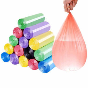 1 Roll 20 Pieces Garbage Bags 45cm*50cm  Plastic Bag Thickened and enlarged flat pockets for home office dormitories (Random Colour)