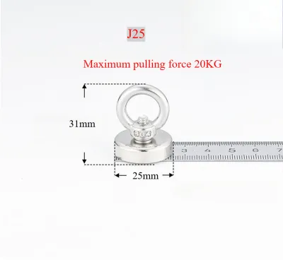 Super Strong Fishing Magnet Hook N52 Heavy Duty Rare Earth Magnet With Countersunk Hole Eyebolt 16-60mm Salvage Magnet
