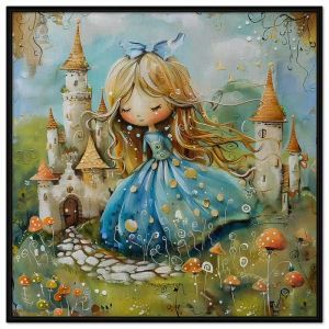Tranh công chúa cổ tích tranh sơn dầu cổ điển Châu Âu tranh treo tường tranh dán tường treo phòng bé gái in canvas. CGI - 567