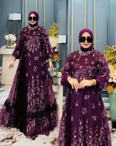 ZIFA FASHION || COD || ALIKA DRESS FREE PASHMINA BY ASOPUROH || GAMIS SET HIJAB MODEL TERBARU SIAP KIRIM || GAMIS FREE PASHMINA FULL ORGANZA BORDIR MODIS KEKINIAN LD 110CM PB 140CM || GAMIS DRESS SET HIJAB BESTSELLER || SETELA GAMIS DAN HIJAB MODIS || *ST