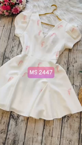 MYDU Shop I 2447 - ĐẦM HOA XÒE CỔ TIM TAY PHỒNG XINH XẮN – Nữ Tính Tươi Mới Và Thanh Lịch