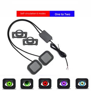 Cycling Mirror Decorative Light with Smart Screen 6 Modes Dynamic Devils Eyes Waterproof for  ATV UTV Motor 12-36V Eagle Eye