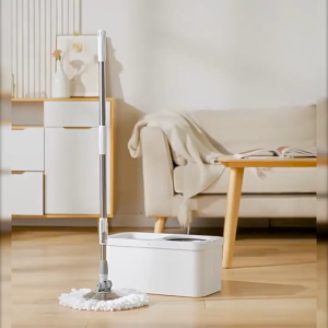 ODOROKU 360 Degree Self Rotating Spin Mop with Bucket with Microfiber Replacement Head Magic Spin Mop Stainless Steel Quality Handle Mops Bucket Home Cleaning