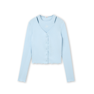 Solid Color Small Cherry Casual Spring Korean Style Knit Top Two-piece Set