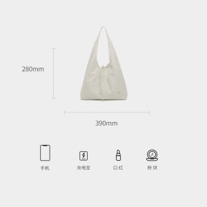 ELLE Womens Large Capacity Tote Bag Soft Shoulder Underarm Shopping Bag Commuter Fashion Trend Soft Handle Square Shape