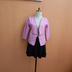 atasan blazer cardigan wanita pink M cewek outer