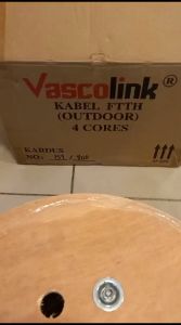 Vascolink Kabel Dropcore 4 Core 3 Sling Baja 1000meter Kabel FO Fiber Optik 4 Core 3 Sling Baja 1000meter