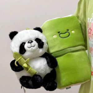 Cute Bamboo Tube Panda Plush Toy Kawaii Panda Stuffed Animal Super Soft Hugging Pillow Friends Birthday Gift