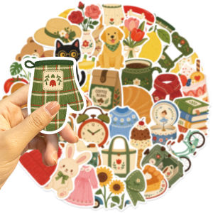 50 PCS Hand Drawn Retro Little Animal & Doll Graffiti Stickers Student DIY Material Decorate Scrapbook Helmet Guitar Phone Decal