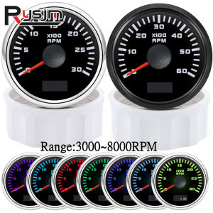 Waterproof 2\" 52mm Tachometer With 7 Color Backlight 3000/4000/6000/7000/8000 RPM Tacho Gauge For Marine Car Truck 9-32V