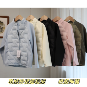 Childrens School Uniform Lightweight Padded Jacket Autumn Winter Warm Inner Lining Boys Girls Outerwear Casual Loose Fit