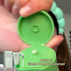 OUHOE Green Tomato Clay Mask 120g + 1 pcs Brush  Masker Tanah Liat Korea untuk Deep Pore Kontrol Minyak & Pelembapan