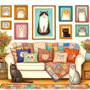 DIY Cross Stitch Cat Room Complete Kit Embroidery Cartoon Animals Pattern Unique Christmas Gift Modern Home Decor