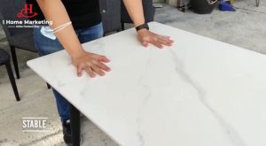 [FREE INSTALLATION] I HOME 1+6 Ceramic Sintered Stone Marble Dining Table Set (140 x 80cm)