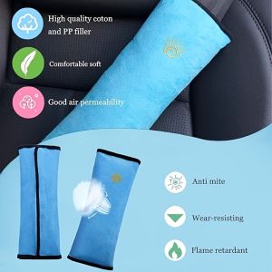 Gray Seat Belt Pillow for Kids 2PC Seatbelt Pillow for Child Travel Seat Belt Pillow for Toddler Head Protector Shoulder Pad for Car Safety Seatbelt Car Sleeping Seat Belt Pillow Support