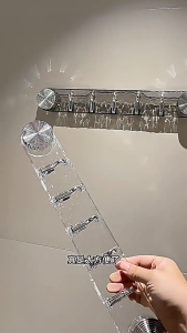 ตะขอดูดสูญญากาศ ตะขอถ้วยดูดหมุนโปร่งใสฟรีหมัด ตะขอ ห้องน้ําชั้นวางผ้าขนหนูอุปกรณ์ห้องน้ํา ไม่ลอก กันน้ำ รับน้ำหนักได้ดี