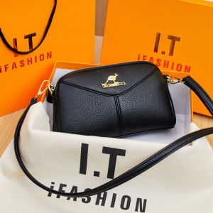 Crocus Kangaroo Genuine Leather Handbag Womens Summer New Versatile Top Layer Cowhide Middle-Aged Mother Crossbody Phone Bag