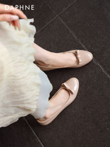 Daphne | French Nude New Autumn Chunky Heel Bow Mary Jane Ballet Women Shoes