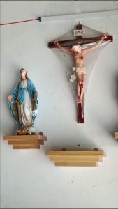 Bộ Bàn Thờ Thánh Giác 50cm/66cm Sơn Quét Tay Cao Cấp 3 Kệ Gỗ Sồi 3 Lớp Dày - Quà Tặng Công Giáo