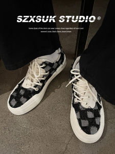 Mens Canvas Shoes Thick Bottom Trendy Low Top Casual Sneakers Design Sensation Niche Couple Style Fringe Student Suitable