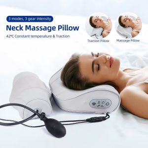 Upgraded 2IN1 Neck Massager Pillow Cervical Spine Traction Back Shiatsu Massagers Electric Body Car And Home Massage Pillows