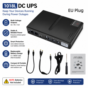 AC 85–265V 1018L DC Uninterruptible Power Supply (UPS) Built-in Adapter for Routers and Optical Modems 5V/9V/12V/15V/24V