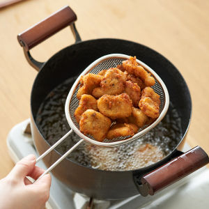 Stainless Steel Kitchen Oil Filter Sieve Home Use Fry Pan Strainer Cooking Utensil Oil Drain Net for Deep Frying And Cooking