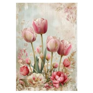 Bandai | Tranh Tô Màu Theo Số DIY Hoa Tulip Trên Vải Bố Dành Cho Người Lớn Mới Bắt Đầu - Trang Trí Tường Hoa Quà Tặng Nhà Cửa