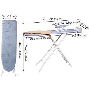Thickened Home Use Ironing Board Hotel Room Standalone Foldable Heat Resistant Wide Ironing Board for Clothes Care