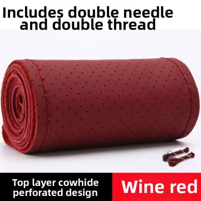 Hand-stitched Auto Steering Wheel Cover