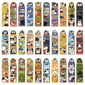 Creative Penguin Bookmarks Set Fun Cartoon Pigeon Reading Markers 30 Pieces DIY Decorative Stationery Supplies Journaling Materials