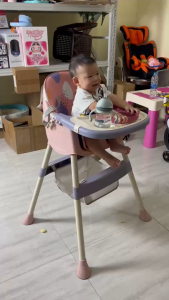 เก้าอี้ทานข้าวเด็ก เก้าอี้กินข้าวเด็ก พับเก็บได้ รถเข็นเด็ก เก้าอี้เด็ก เก้าอี้ทานข้าวทารก Baby highchair มีล้อ พับเก็บ เอนนอนได้