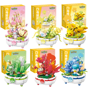 Keeppley Building Blocks ของเล่น Pokemon Pikachu Sylveon Togepi Sprigatito Fuecoco อาคารบล็อกเด็กของขวัญวันเกิด 