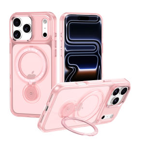 360 Ring Rotating Case for iPhone 17 Pro Max 16 Plus 14 12 13 15 Air Magnetic Shockproof Bracket Stand Luxury Holder Clear Cover