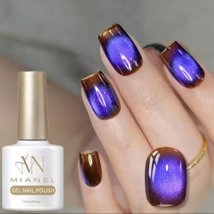 ยาทาเล็บแม่เหล็ก 10 มล. 1 ชิ้น สีแดง เขียว ม่วง ลายแมว สำหรับทำเล็บคริสต์มาส ช่วยให้เล็บดูขาวขึ้น ลายกระจก ลายเม็ดแก้ว ลายตาแมว